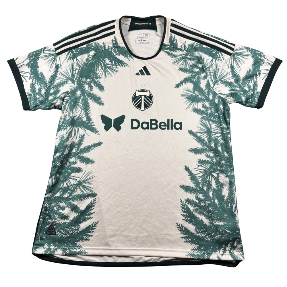 Adidas Portland Timbers Jersey Mens 2XL Cream Green Nature Unites Us Authentic